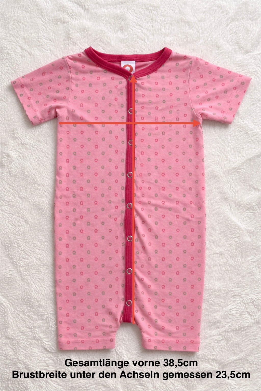 KATVIG - Strampler - mit Muster - Mädchen - rosa Gr. 80 - neuwertig