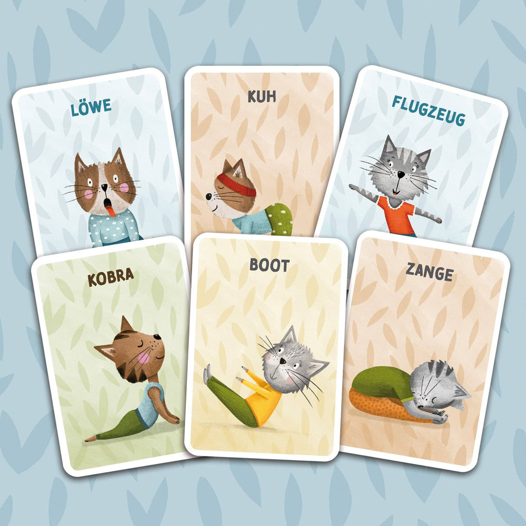 Kinderyoga Karten mit Katzen "Katzenyoga" - Made in Deutschland - NEU & OVP