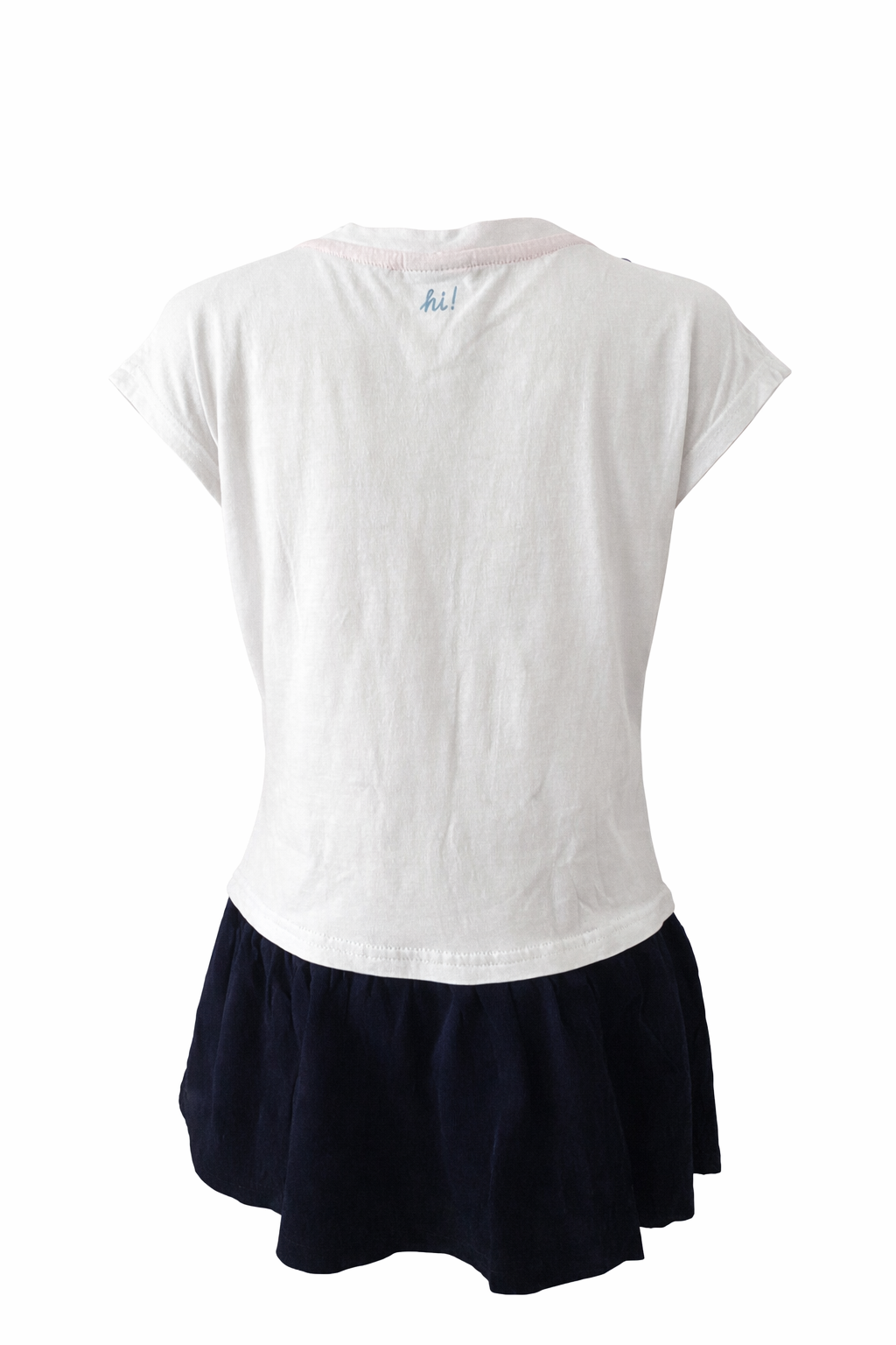 BENCH - Kleid mit Druck - weiß & marineblau Mädchen- Gr. 116 - neuwertig