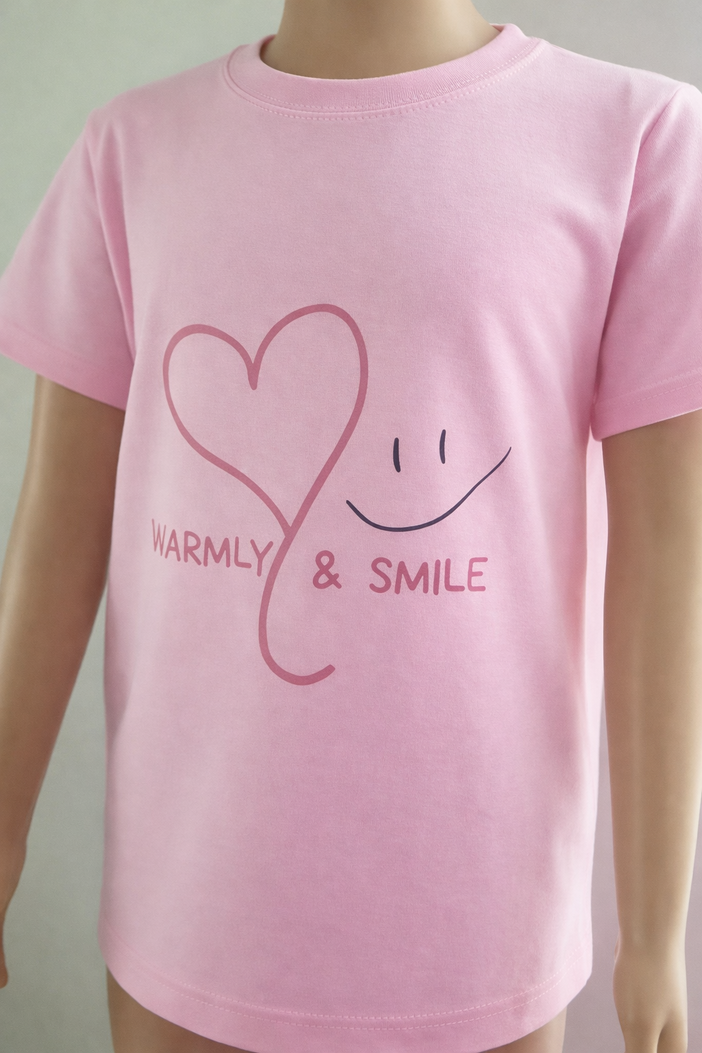 Mädchen T-Shirt „warmly & smile“ - hellrosa - NEU