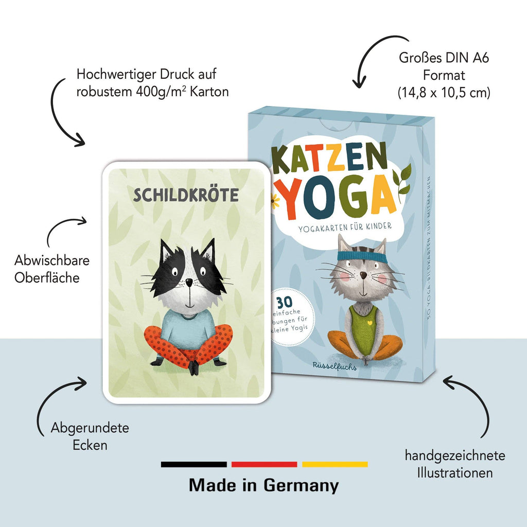 Kinderyoga Karten mit Katzen "Katzenyoga" - Made in Deutschland - NEU & OVP