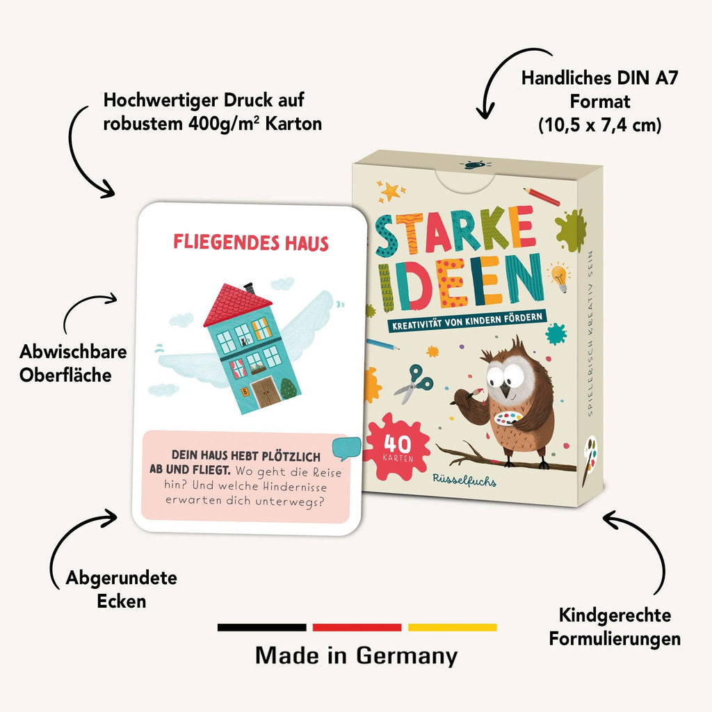 Kreativitätskarten Kinder Set 40 Karten DIN A7 Made in Germany handgezeichnet