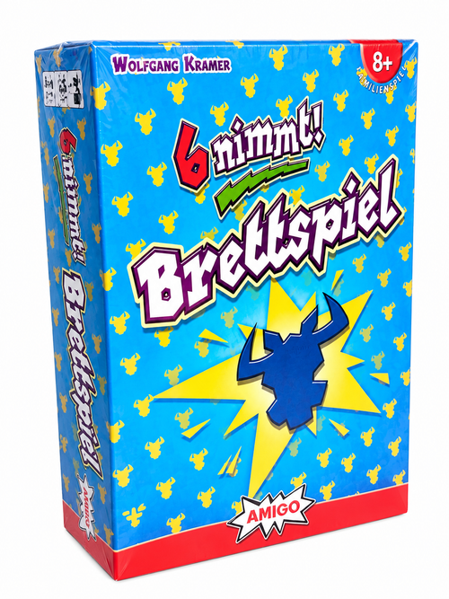 6 nimmt! Brettspiel von AMIGO – Vorderseite des Familienspiels ab 8 Jahren