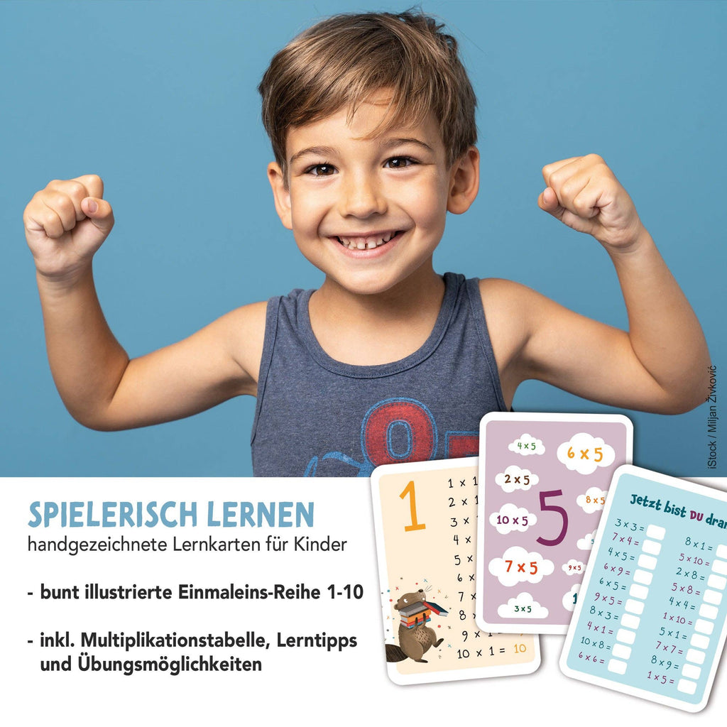 Einmaleinskarten mit Zahlenreihen 1-10 inkl. Lerntipps & Übungen "Das kleine Einmaleins" - Made in Deutschland - NEU &  OVP