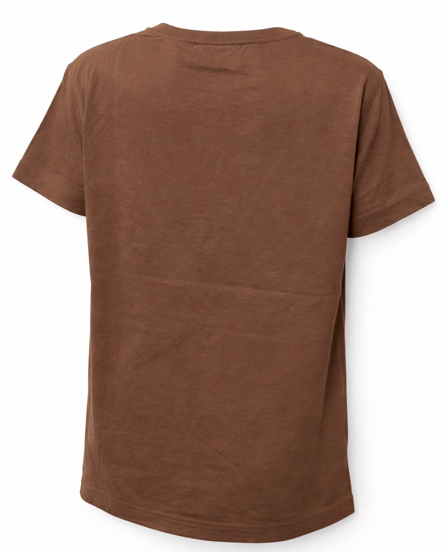 Tom Tailor T-Shirt mit Print & Stickerei braun Gr. 116 - Neu mit Etikett