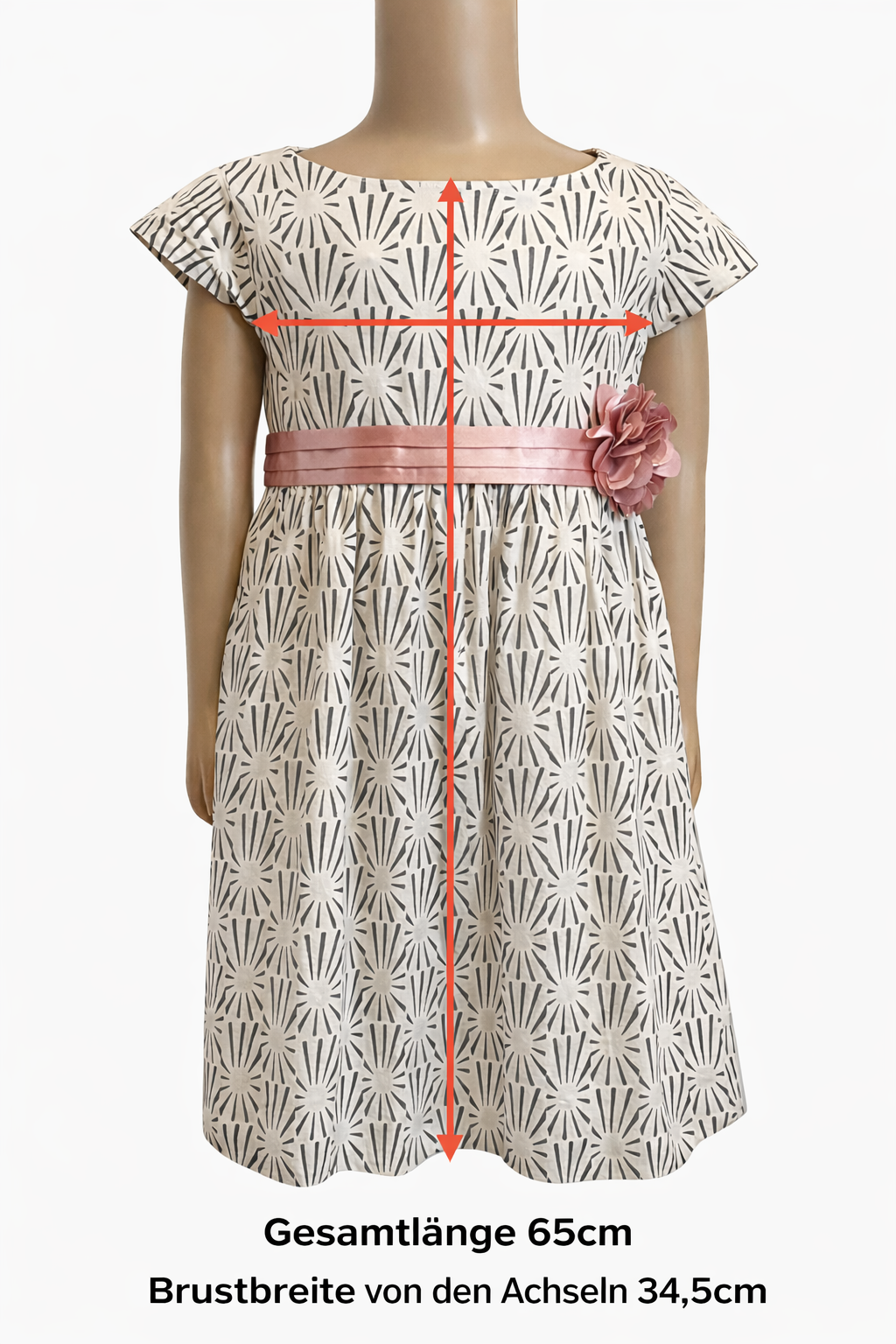 S. Oliver - Kleid (festlich) mit Muster - bunt - Mädchen - Gr. 128 - neuwertig