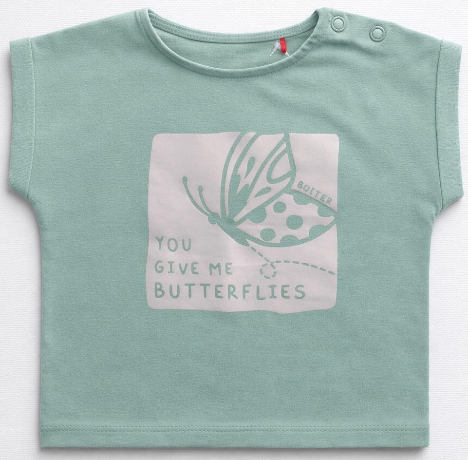 S. Oliver T-Shirt  mit Druck mint  Gr. 68 - neuwertig