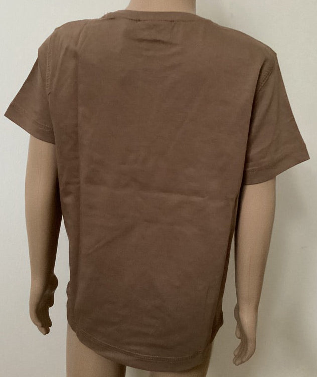 Tom Tailor T-Shirt mit Print & Stickerei braun Gr. 116 - Neu mit Etikett