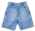 Paglie Kinder Jeans Shorts Gr. 92 blau Vorderseite mit Taschen Unisex Baby Denim Hose Detail