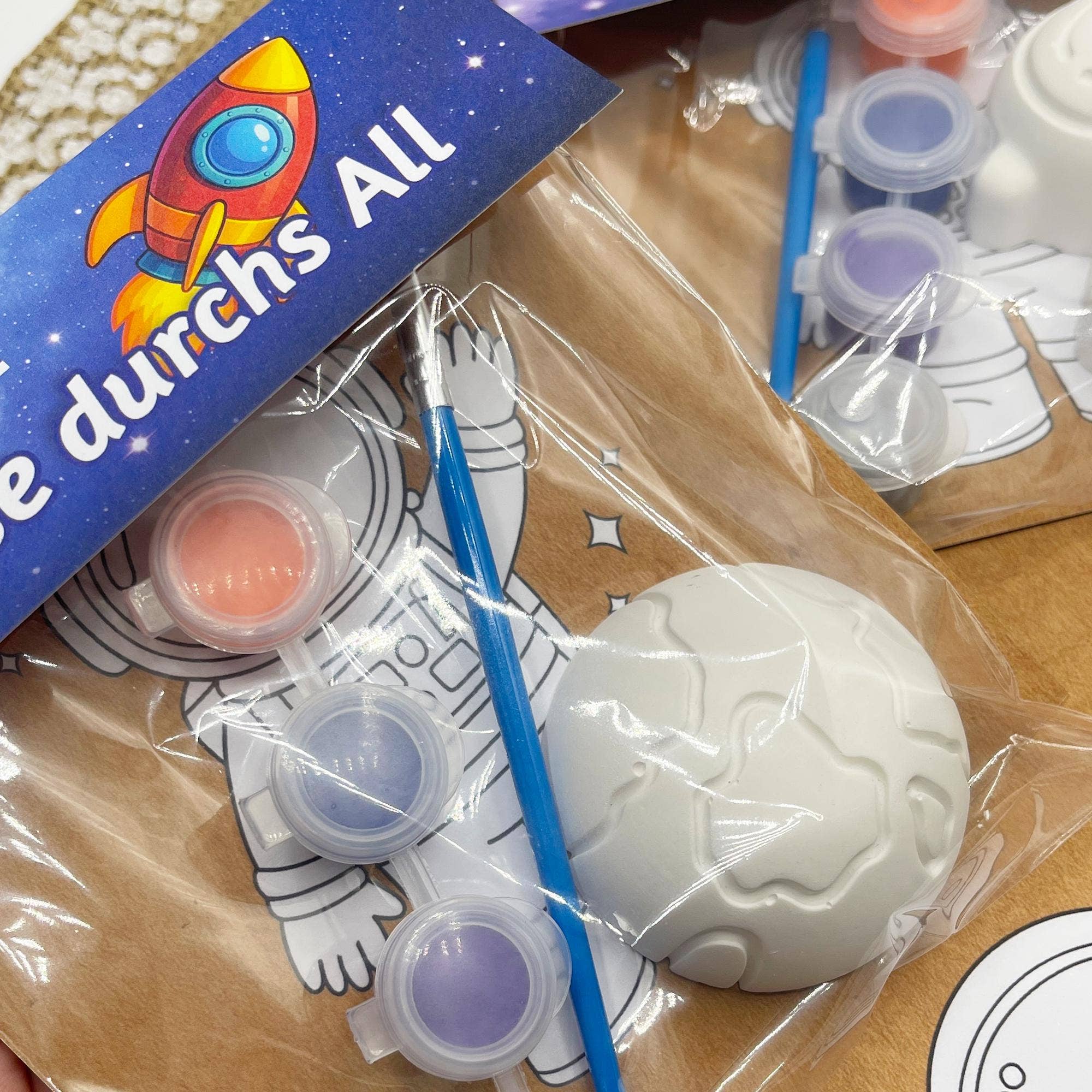 Kindergeburtstag Malset SPACE – Planet - Pinsel & Farben - Handmade - Neu & OVP