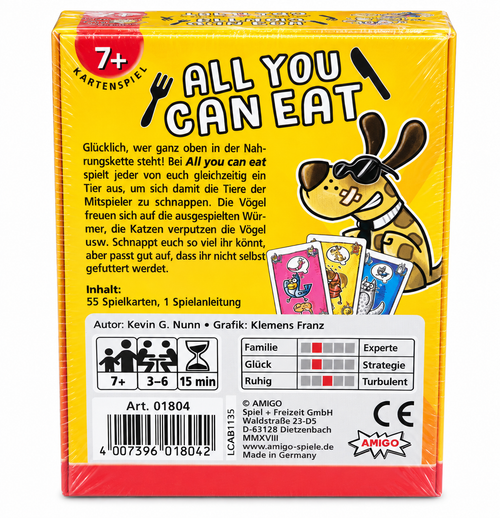 Amigo All You Can Eat Kartenspiel für Kinder ab 7 Jahren Rückseite