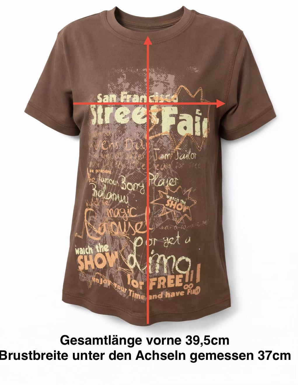 Tom Tailor T-Shirt mit Print & Stickerei braun Gr. 116 - Neu mit Etikett