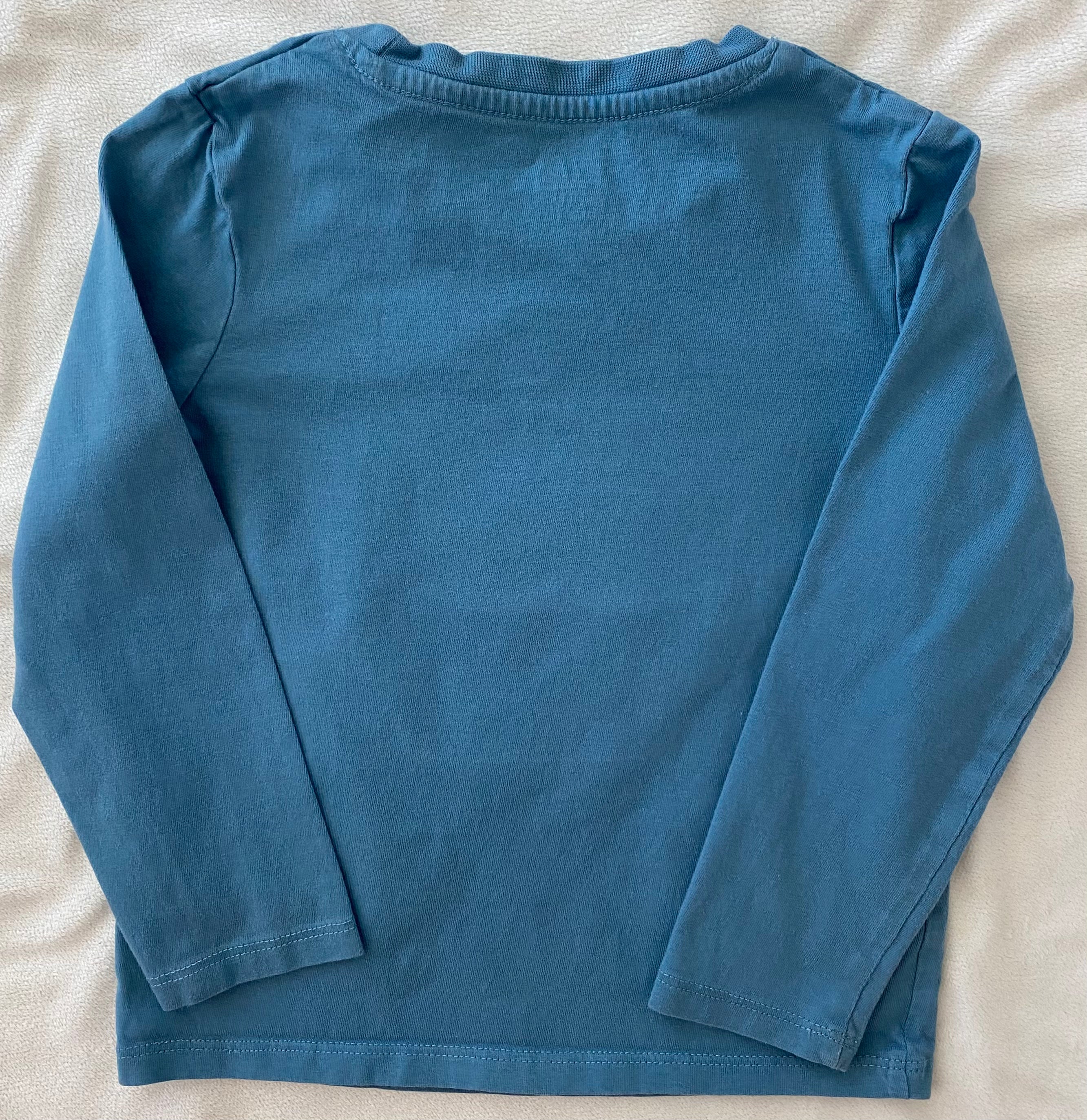 C&A Jungen Langarmshirt Größe 104 blau langarm schlicht Rückansicht ohne Print