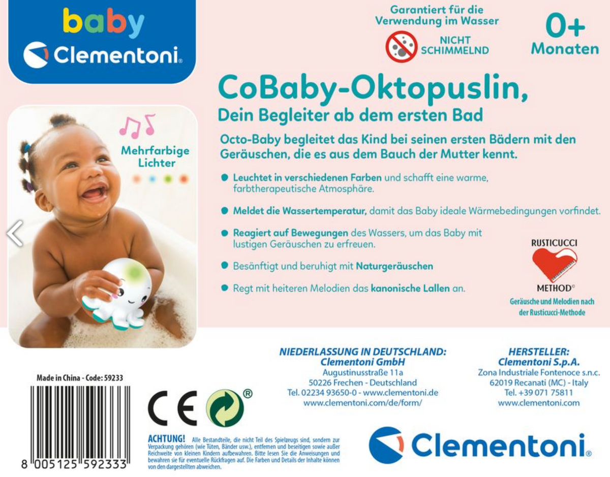 Baby Clementoni 59233 - Baby-Octopus, Badespielzeug - Neu & ungeöffnet