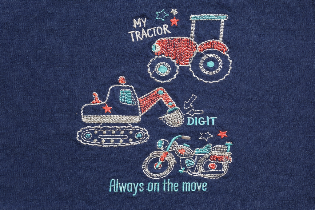 Salt and Pepper - T-Shirt mit Stickerei - dunkelblau Gr. 80 - sehr gut