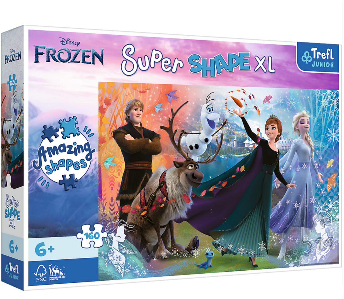 Disney Frozen Super Shape XL Puzzle mit 160 Teilen und Elsa, Anna, Olaf, Sven und Kristoff