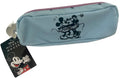 Hellblaues Disney Mickey & Minnie Mouse Mäppchen mit rosa Reißverschluss und Mickey-Mouse-Anhänger Vorderseite