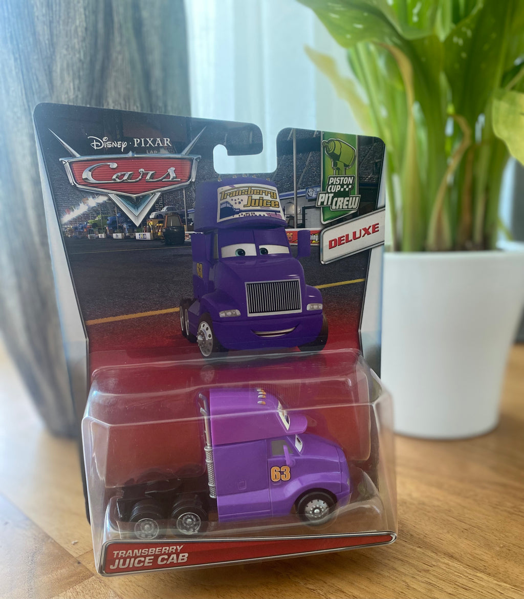 Disney Pixar Cars Transberry Juice Cab Deluxe Sammlerfahrzeug in ungeöffneter Originalverpackung