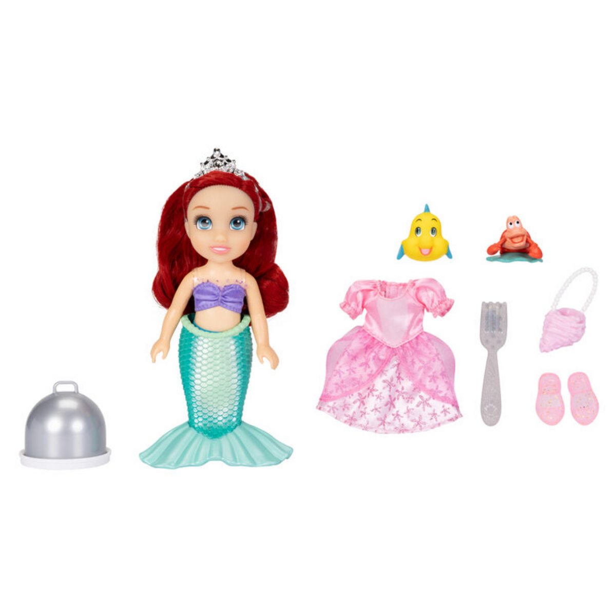 Ariel Meerjungfrau Puppe mit Prinzessinnenkleid, Schuhen und Disney Zubehör