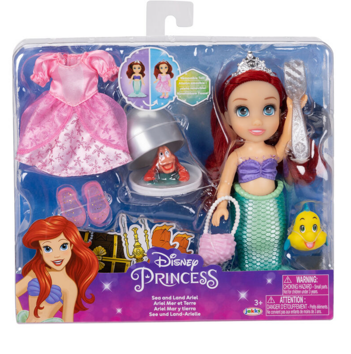Disney Princess Ariel Meer und Land Puppe mit Zubehör in Originalverpackung
