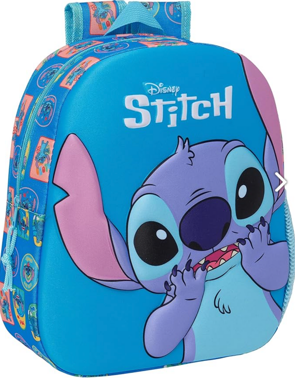 Disney Stitch Kinderrucksack in Blau mit großem Stitch-Motiv auf der Vorderseite