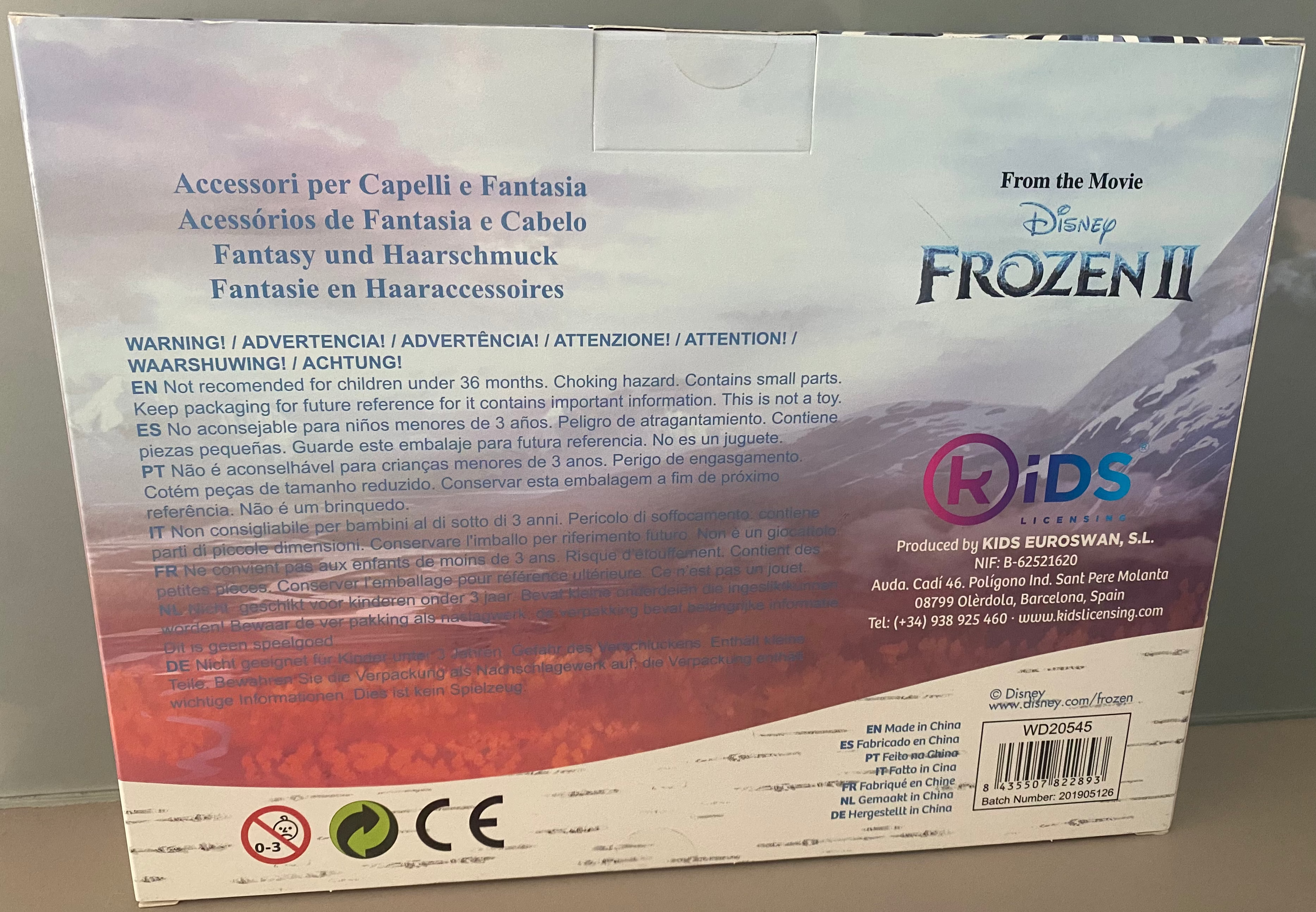 Disney Frozen II 8-teiliges Haar- und Schmuckset mit Elsa und Anna Rückseite