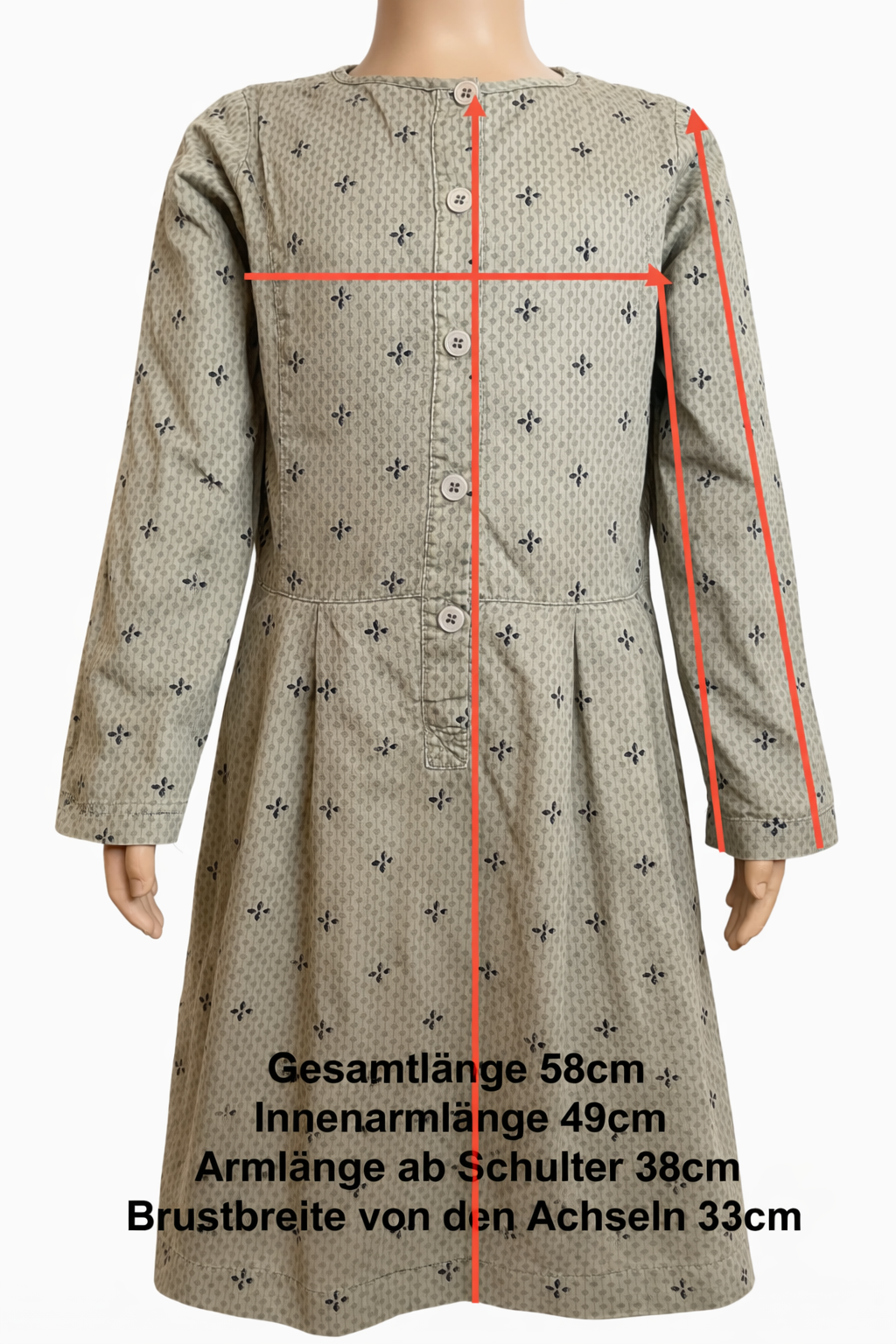 Noa Noa - Kleid - Vintage mit Muster - grün - Mädchen - Gr. 116 - neuwertig