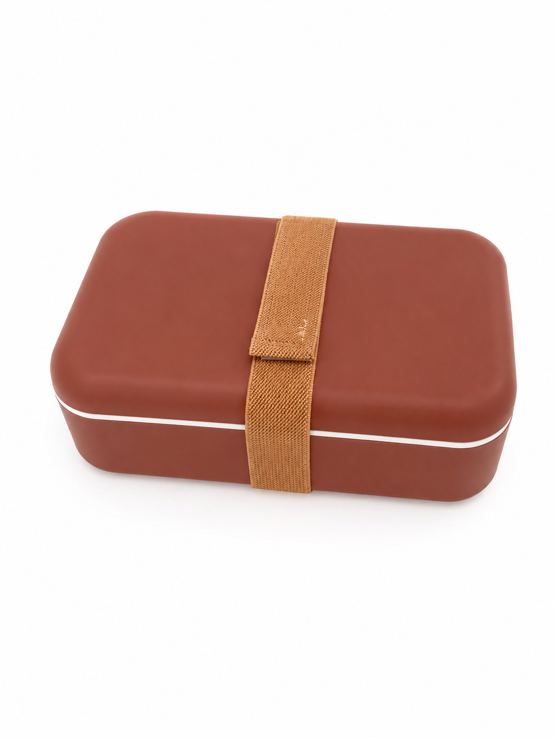 Nachhaltige F/Belib Lunchbox 1 Layer aus biobasiertem PLA in Terrakotta . Vorderseite
