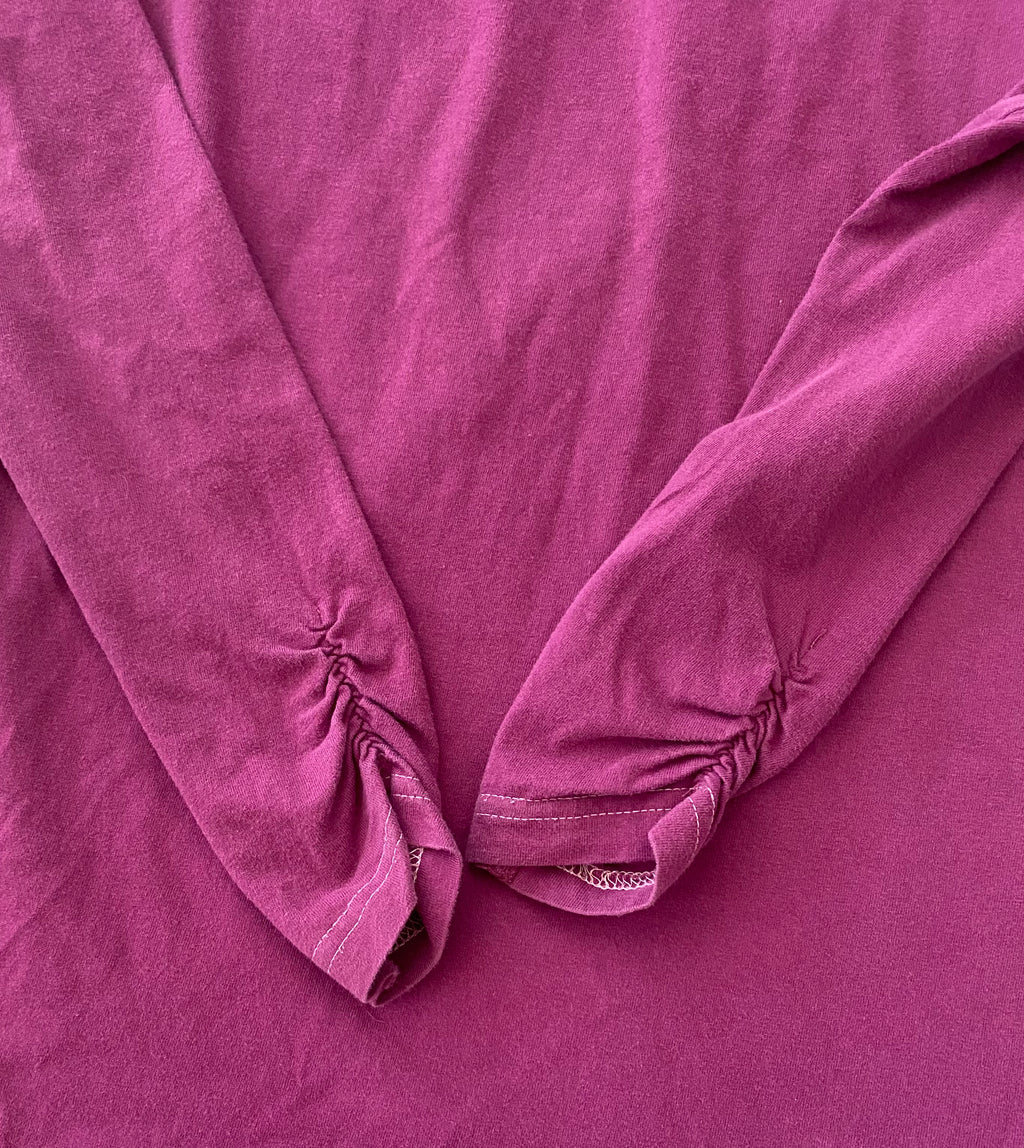 Detail Ärmel Raffungen Fashion Addict Mädchen Langarmshirt beere Größe 146 152