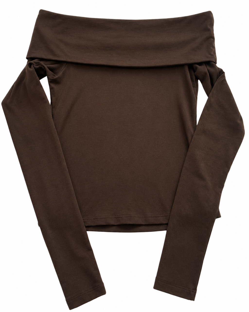 Braunes H&M Off-Shoulder Langarmshirt in Größe XS Rückseite