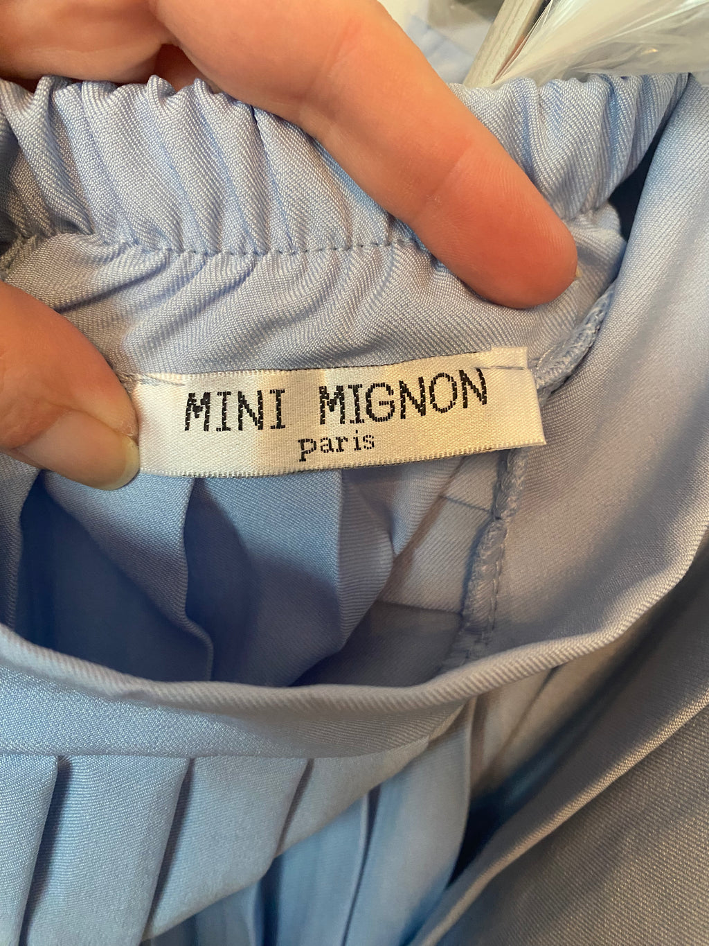 MINI MIGNON PARIS Mädchen Plisseerock Himmelblau – Gr. 104-164 - Made in Italy - Neu mit Etikett