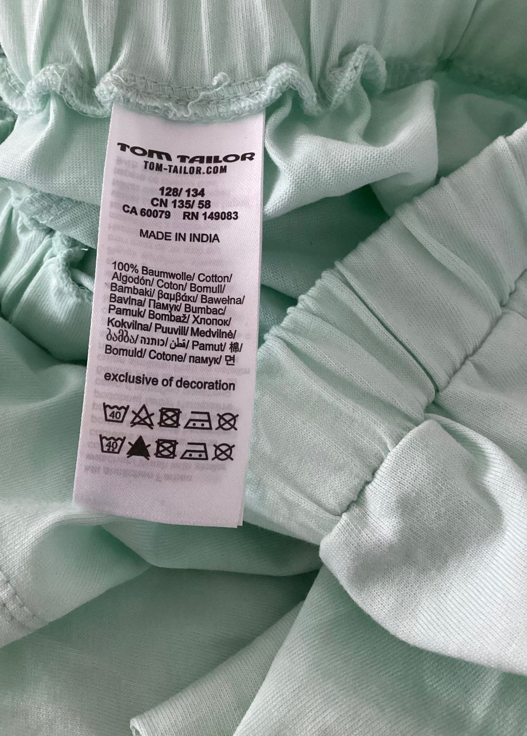 Tom Tailor Mädchen Rock mit Gummiband mint Gr. 128 - sehr gut