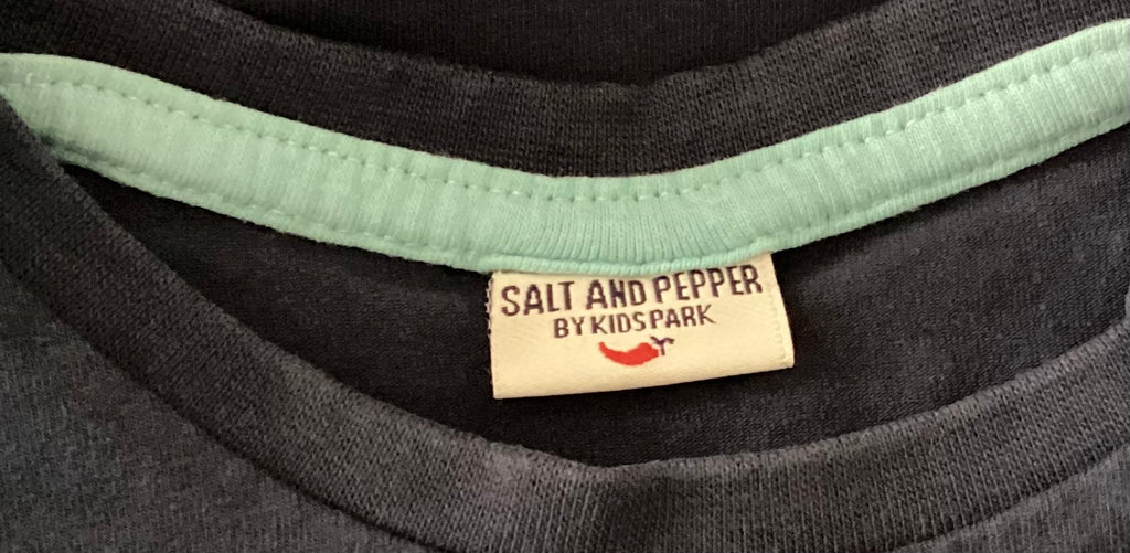 Salt and Pepper - T-Shirt mit Stickerei - dunkelblau Gr. 80 - sehr gut