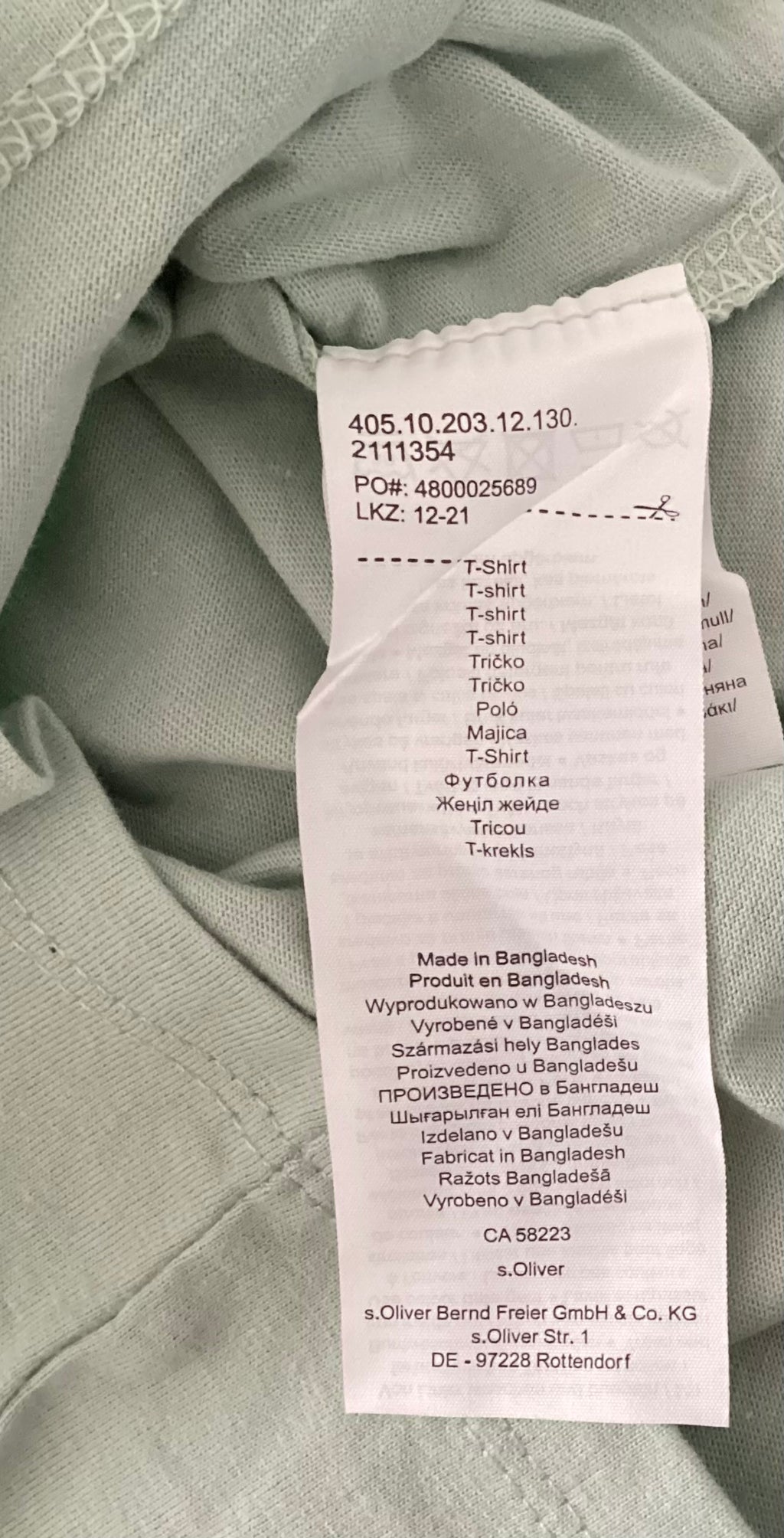 S. Oliver T-Shirt  mit Druck mint  Gr. 68 - neuwertig