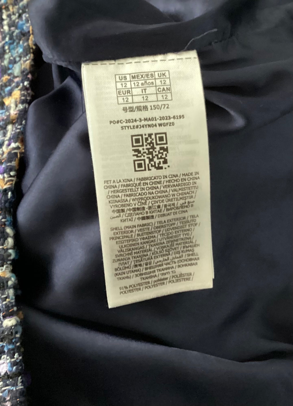 GUESS - Mädchen Tweed Jacke - marineblau  Gr. 146/152 - neuwertig