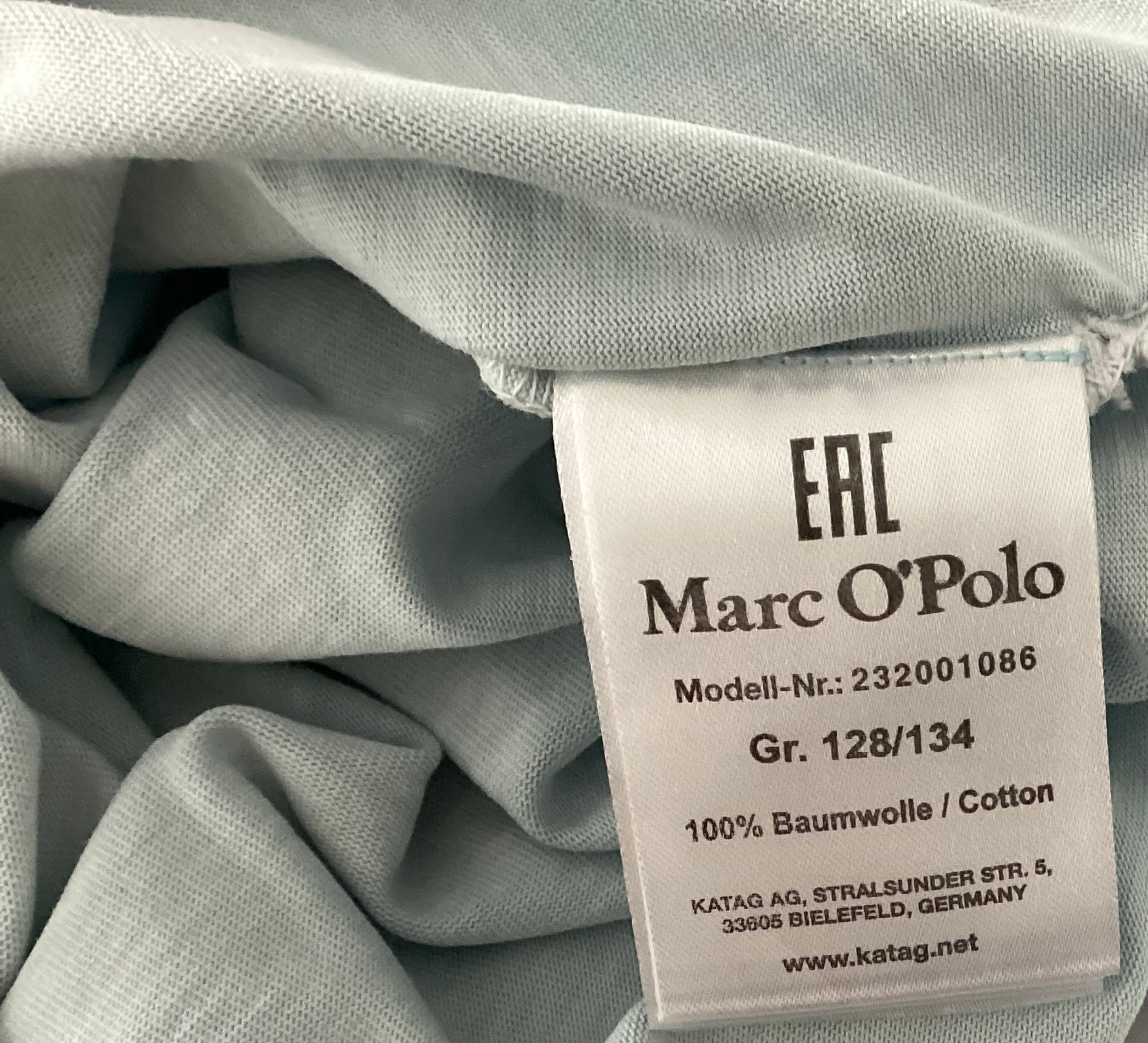 Marc O’Polo - T-Shirt - mit Print - hellblau Gr. 128 / 134 - neuwertig