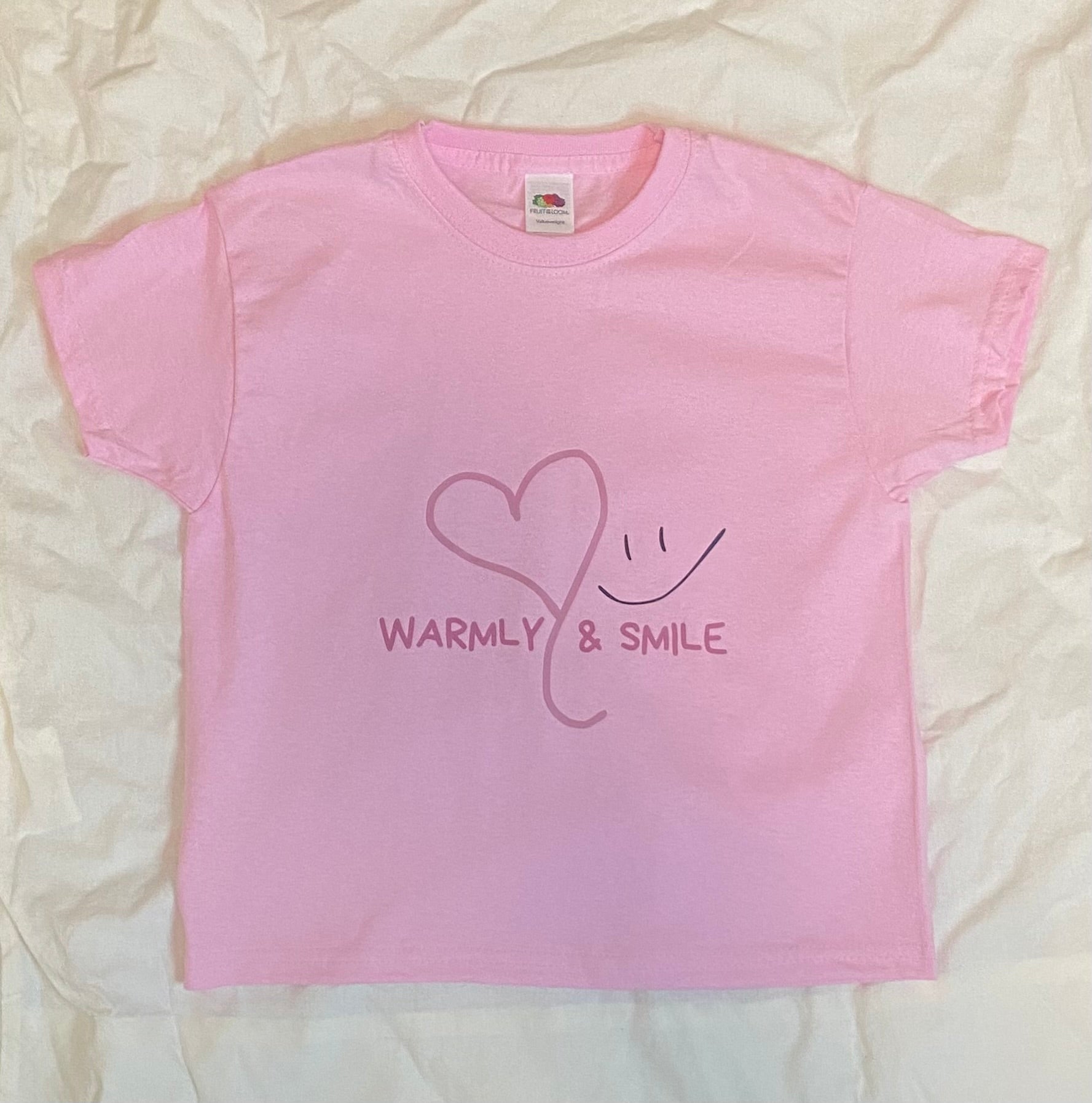 Mädchen T-Shirt „warmly & smile“ - hellrosa - NEU