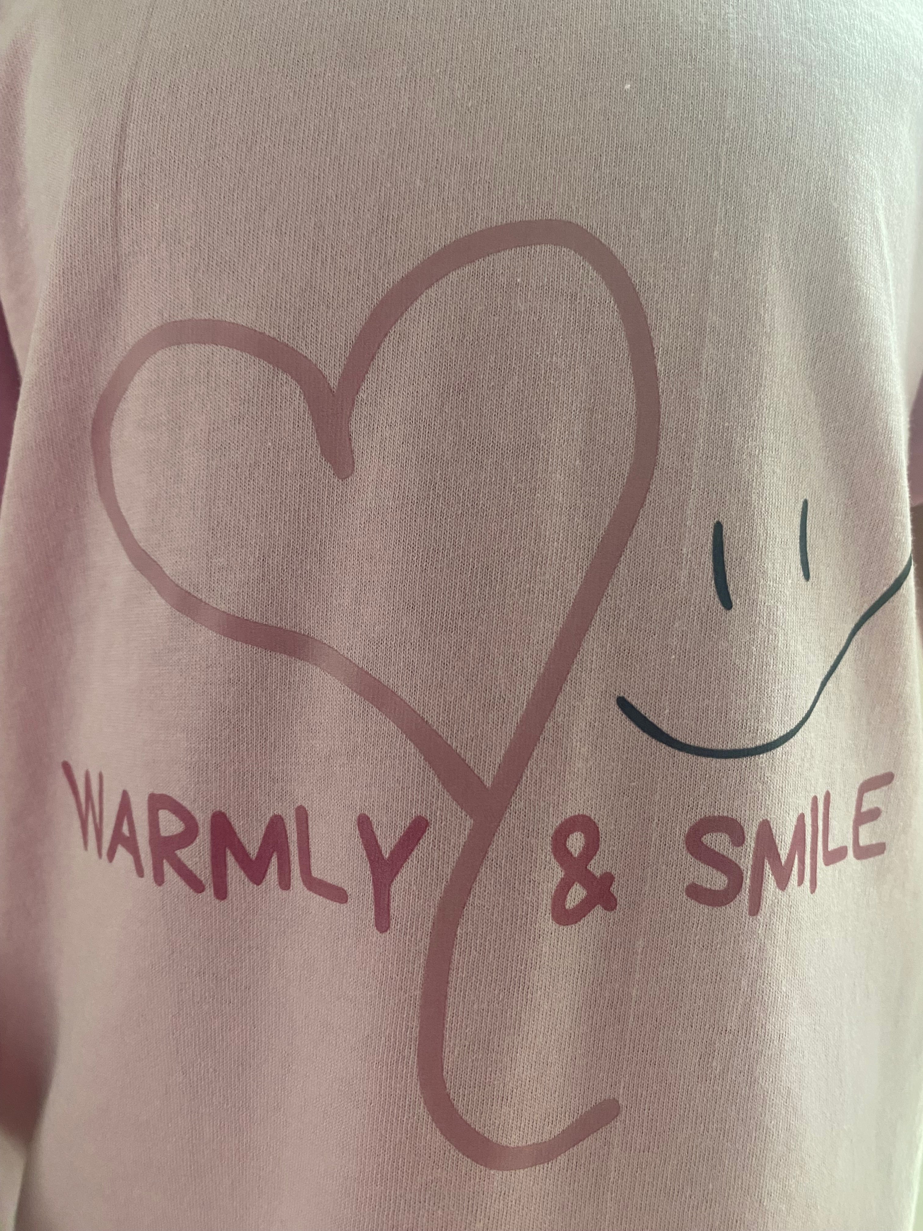 Mädchen T-Shirt „warmly & smile“ - hellrosa - NEU
