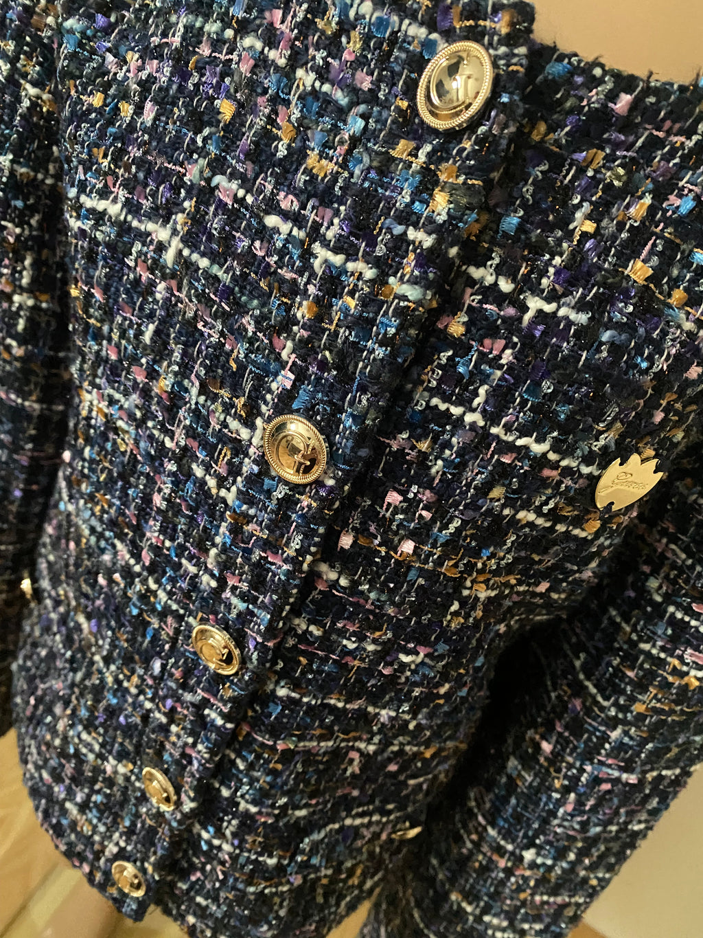 GUESS - Mädchen Tweed Jacke - marineblau  Gr. 146/152 - neuwertig