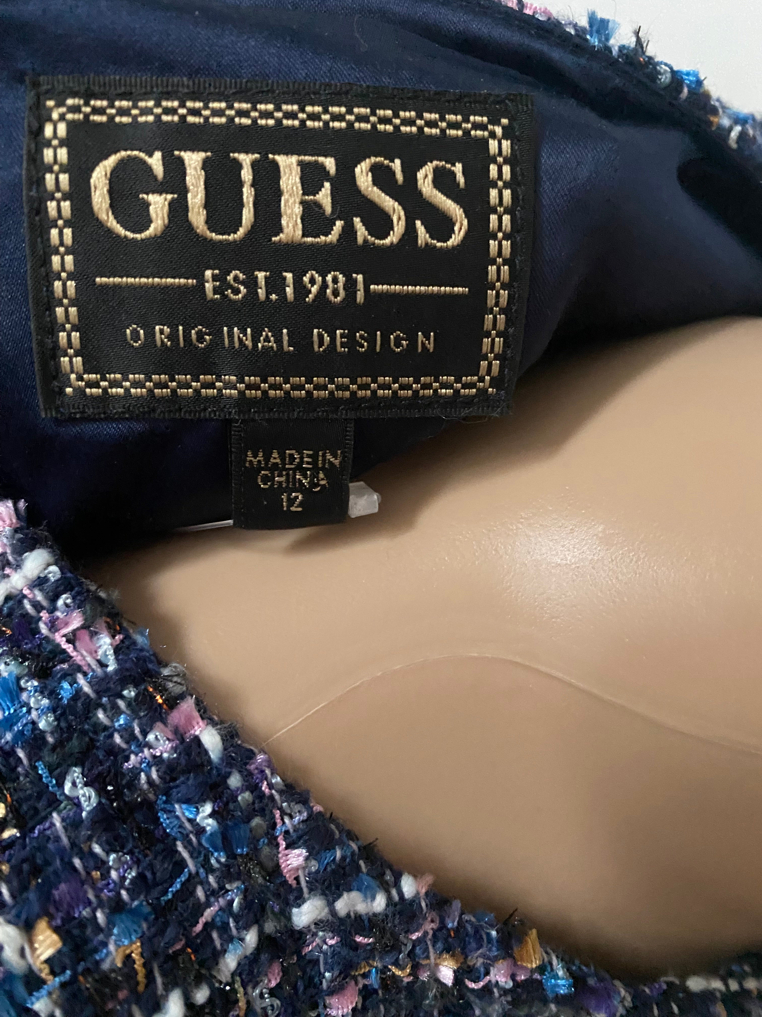 GUESS - Mädchen Tweed Jacke - marineblau  Gr. 146/152 - neuwertig