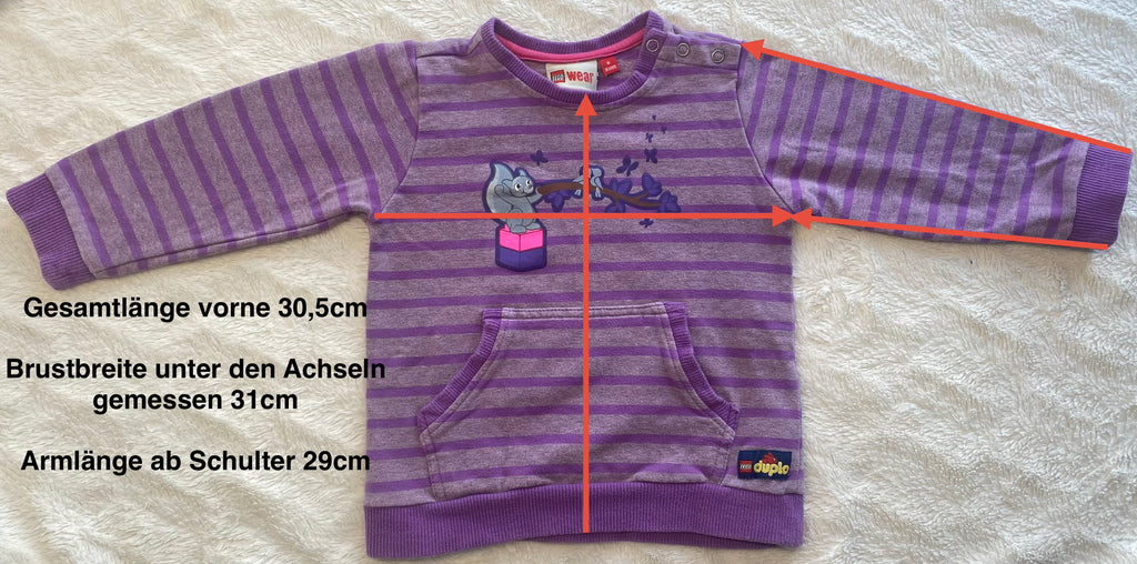 LEGO WEAR - Hoodie/Sweater/Pullover - lila mit Druck - Mädchen - Gr. 86 - sehr gut