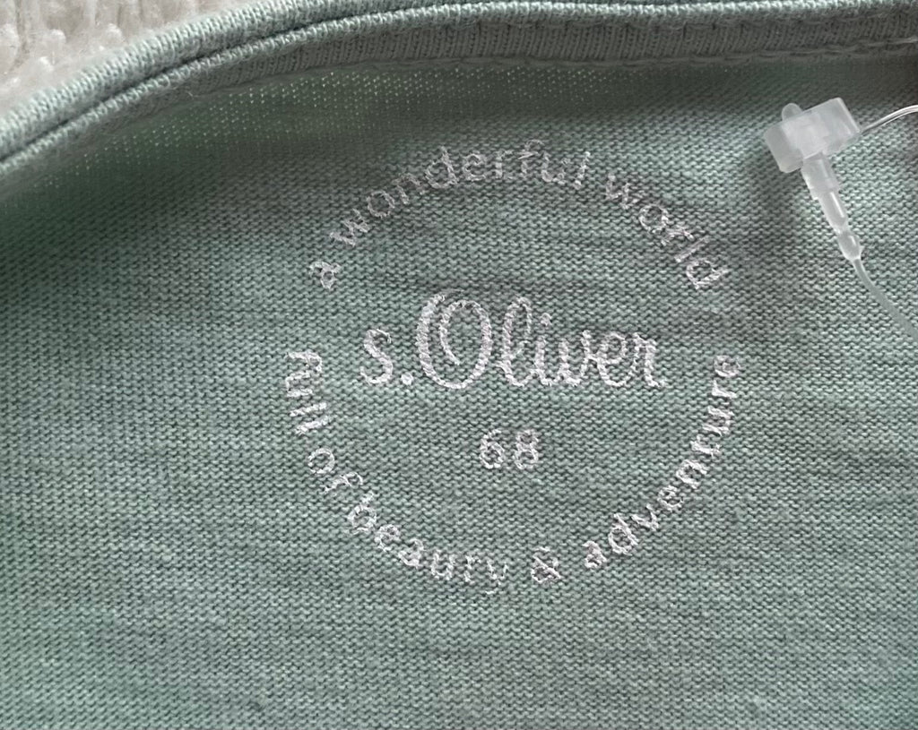 S. Oliver T-Shirt  mit Druck mint  Gr. 68 - neuwertig