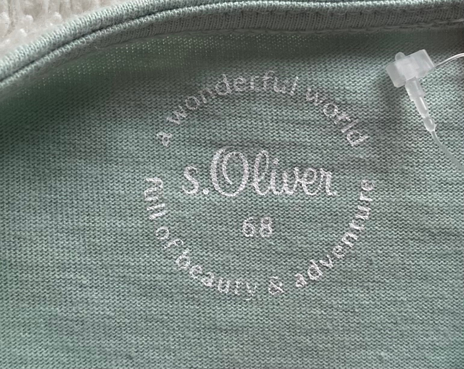 S. Oliver T-Shirt  mit Druck mint  Gr. 68 - neuwertig