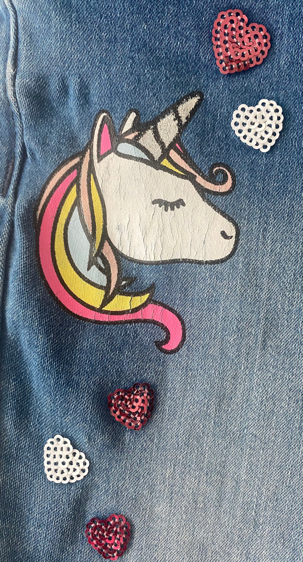 Topolino Mädchen Jeans blau mit Einhorn Gr. 116 - sehr gut