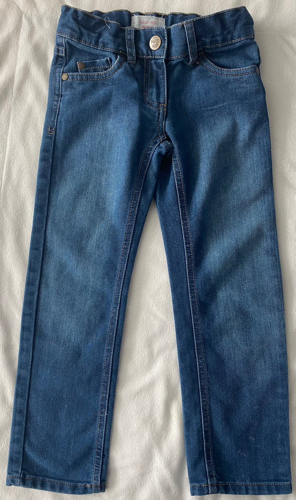 Fashion Style Mädchen Jeans dunkelblau slim fit Gr. 116 - gut