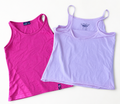 2er Set Mädchen Tops Größe 158 164 pinkes Tanktop und rosafarbenes Spaghettiträger Top auf weißem Hintergrund. Onlineshop