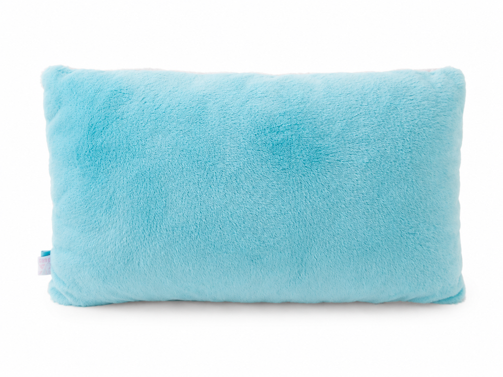 Original NICI Einhorn Kuschelkissen aus cremefarbenem Plüsch mit türkisfarbener Mähne
Rückseite