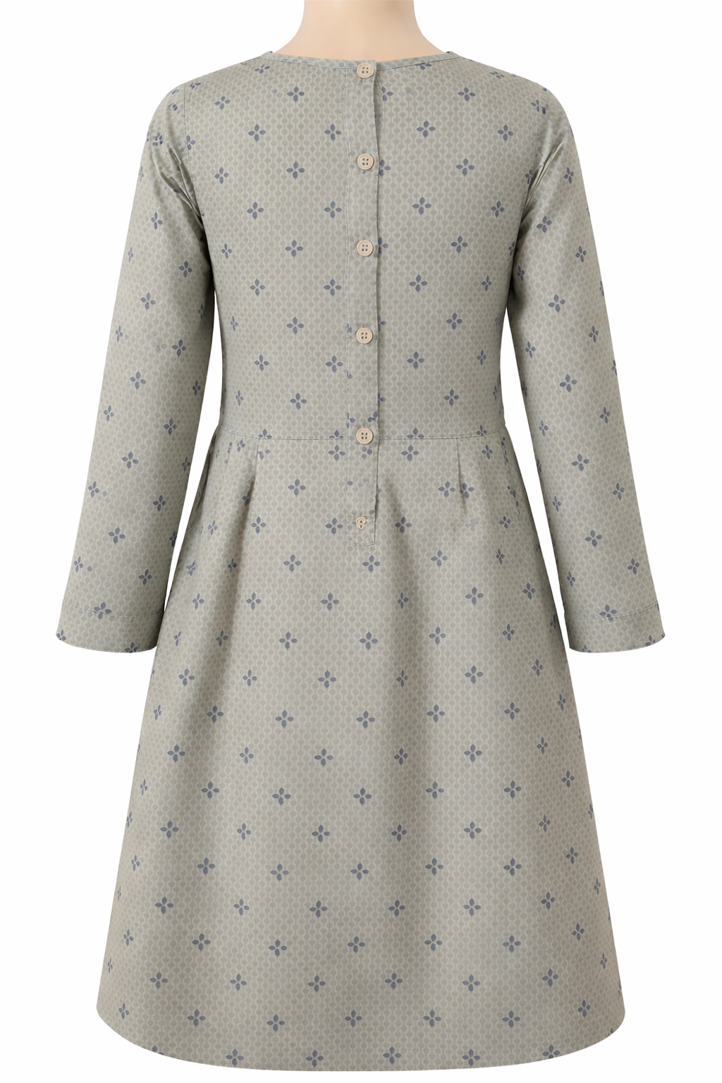 Noa Noa Mädchen Kleid in Grün mit Muster Größe 116 Rückseite