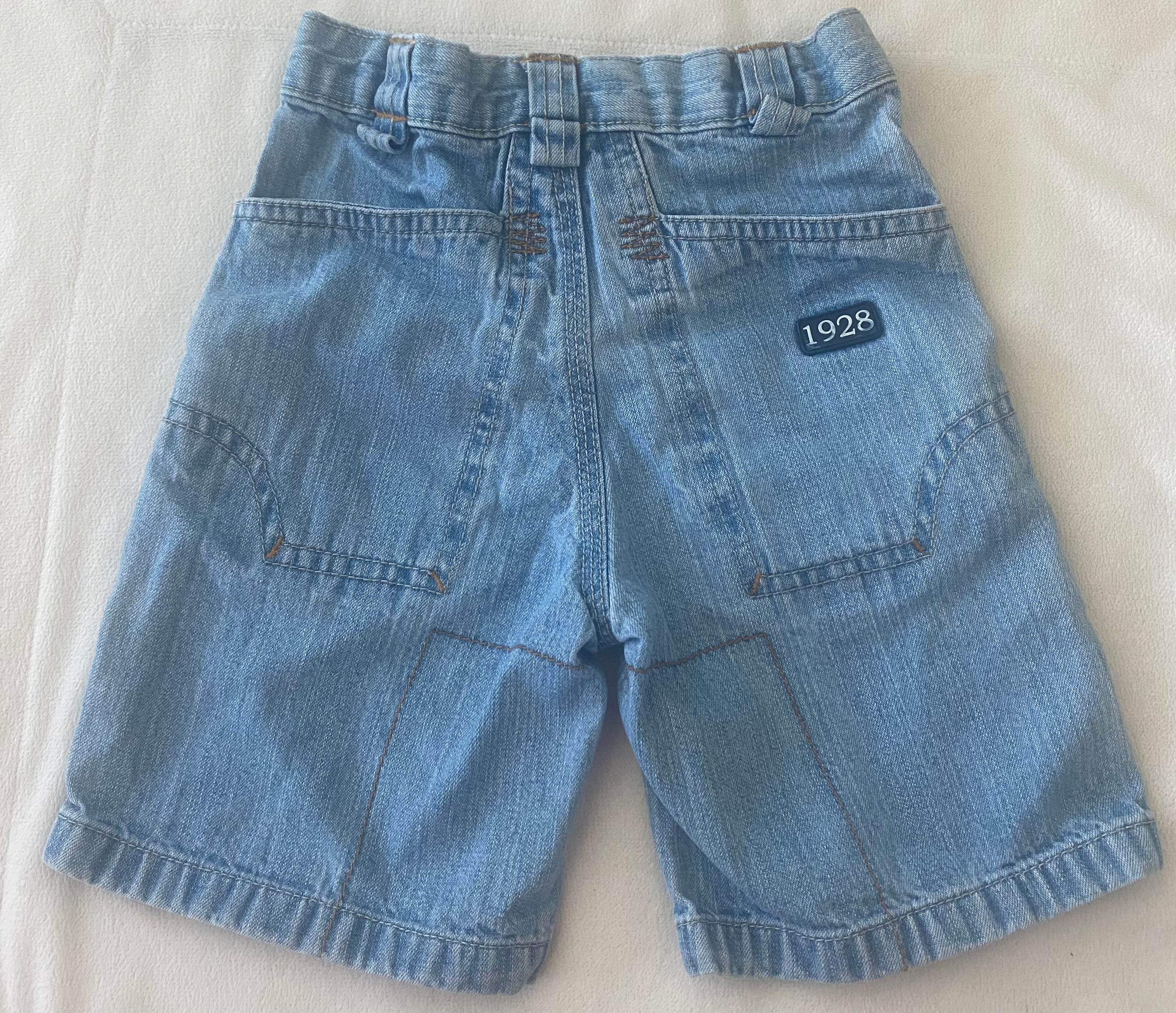 Paglie Kinder Jeans Shorts Gr. 92 blau Rückseite mit Taschen Unisex Baby Sommerhose