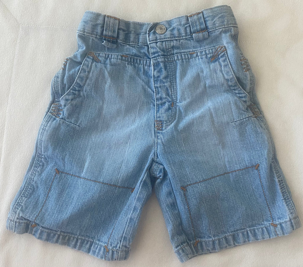 Paglie Kinder Jeans Shorts Gr. 92 blau Vorderseite mit Taschen Unisex Baby Denim Hose